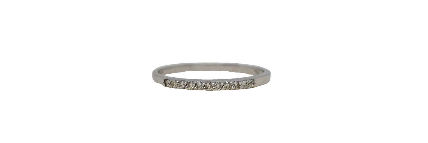 9ct White Gold claw set diamond eternity band