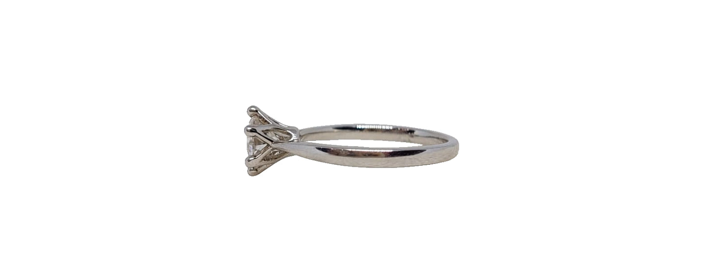 Sterling silver 18ct rhodium plating round 6 claw moissanite protea setting tapered shank ring