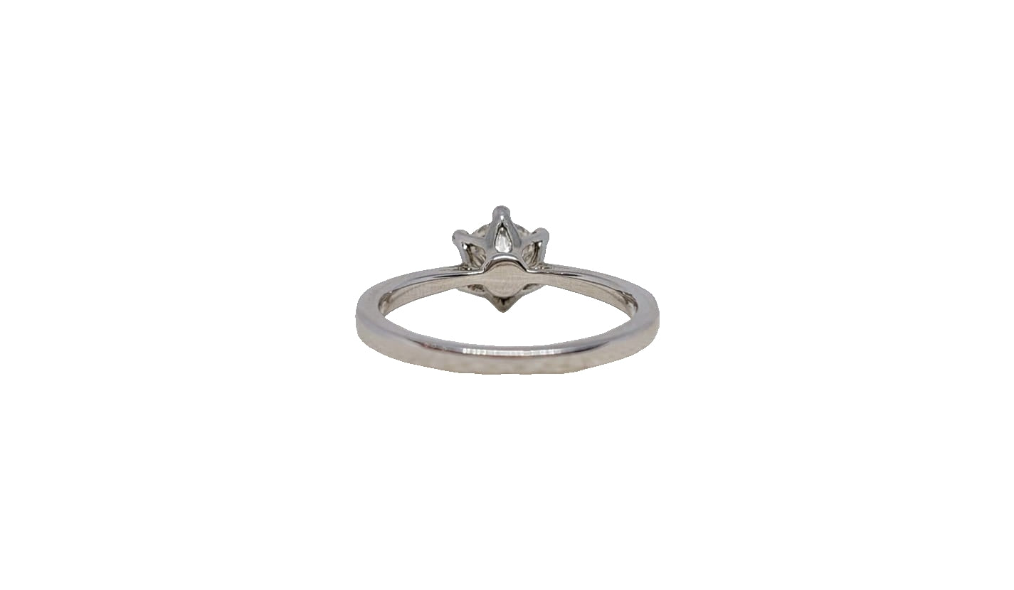 Sterling silver 18ct rhodium plating round 6 claw moissanite protea setting tapered shank ring