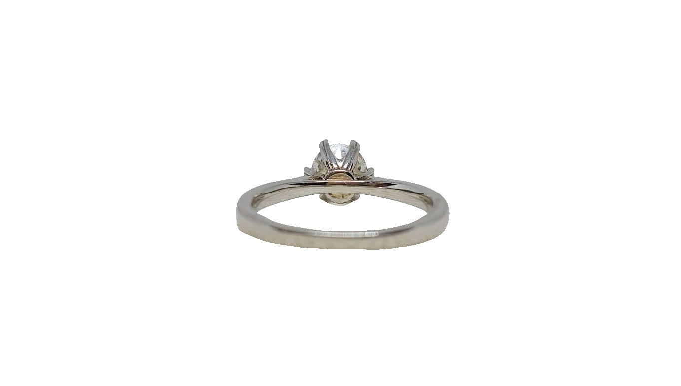 Sterling silver 18ct rhodium plating round moissanite 6 claw cubic zirconia channel setting tapered shank ring
