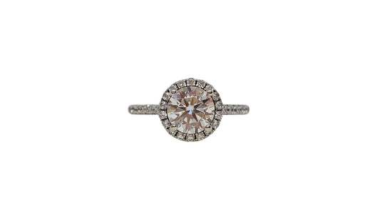 Sterling silver 18ct rhodium plating round cut moissanite halo cubic zirconia shank ring