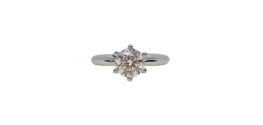 Sterling silver 18ct rhodium plating round cut moissanite solitaire plain shank ring