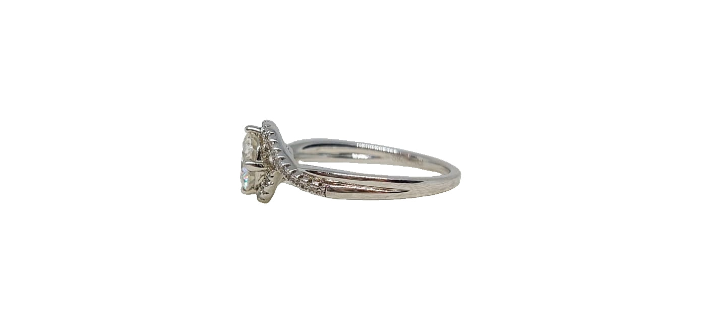 Sterling silver 18ct rhodium plating round cut crossover cubic zirconia twist shank ring