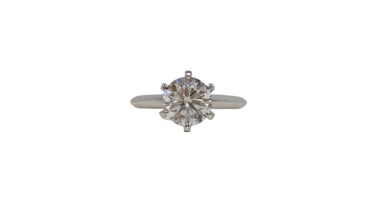 Sterling silver 18ct rhodium plating 6 claw round cut moissanite solitaire knife-edge shank ring