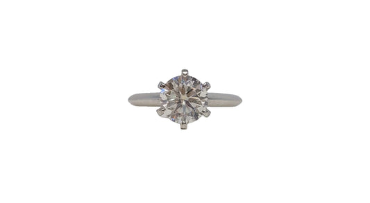 Sterling silver 18ct rhodium plating 6 claw round cut moissanite solitaire knife-edge shank ring