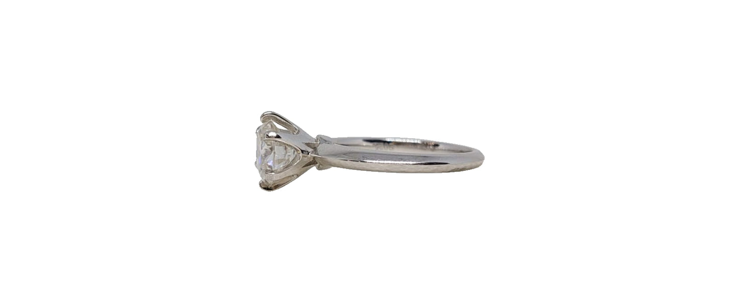 Sterling silver 18ct rhodium plating 6 claw round cut moissanite solitaire knife-edge shank ring