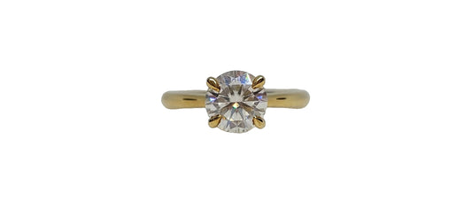 9ct Yellow gold solitaire plain shank ring