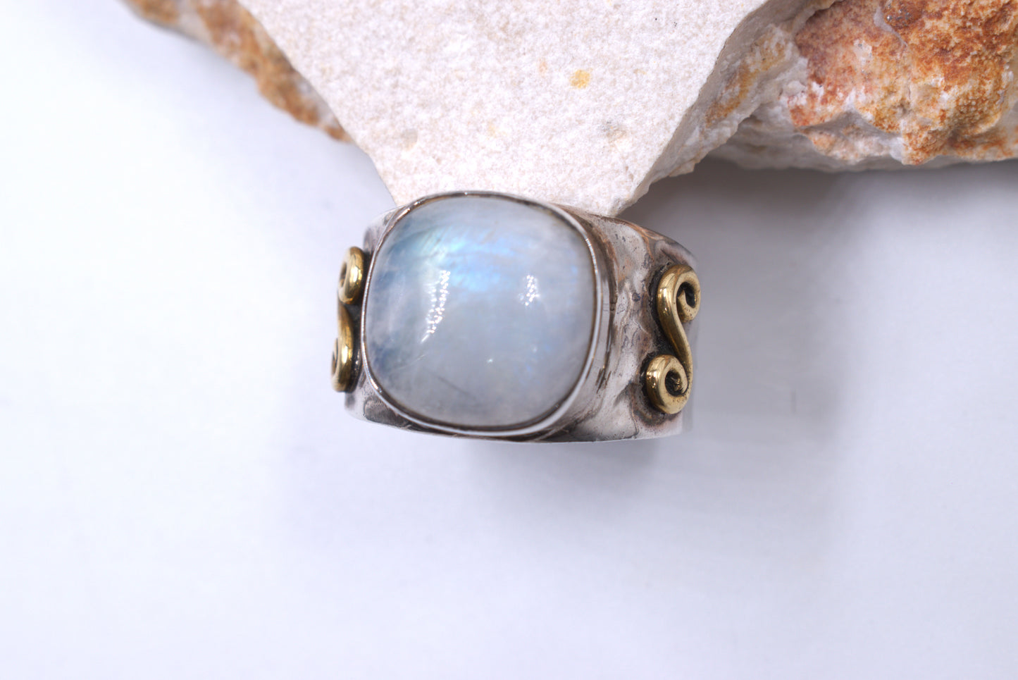 Sterling Silver Square Cabachon Moonstone Ring