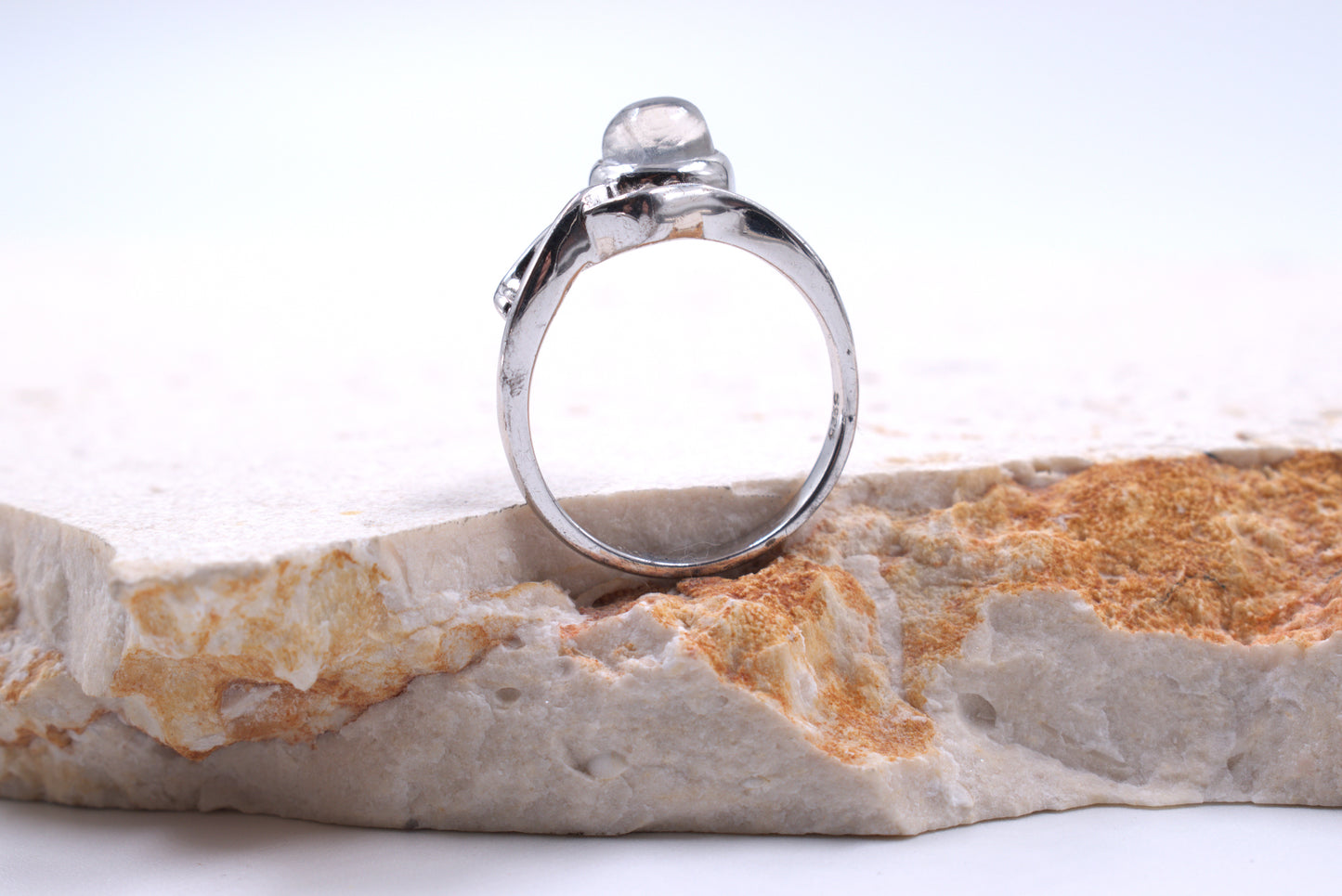 Sterling Silver Moonstone Infinity Style Ring