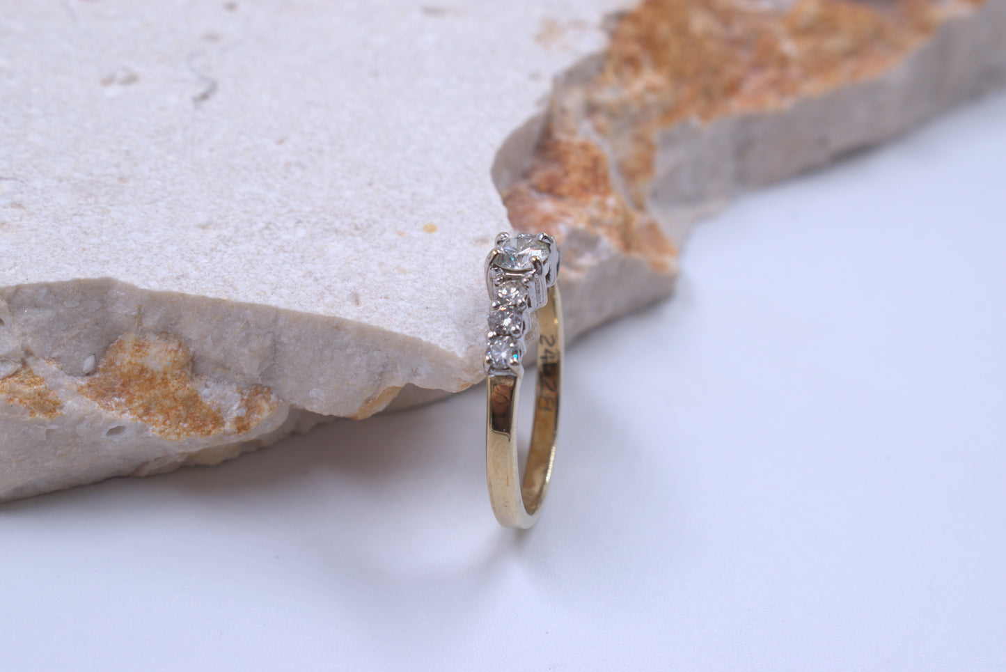 9ct Yellow Gold five stone Diamond Ring
