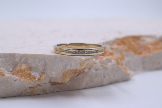 9ct Yellow Gold Channel set Diamond Eternity ring