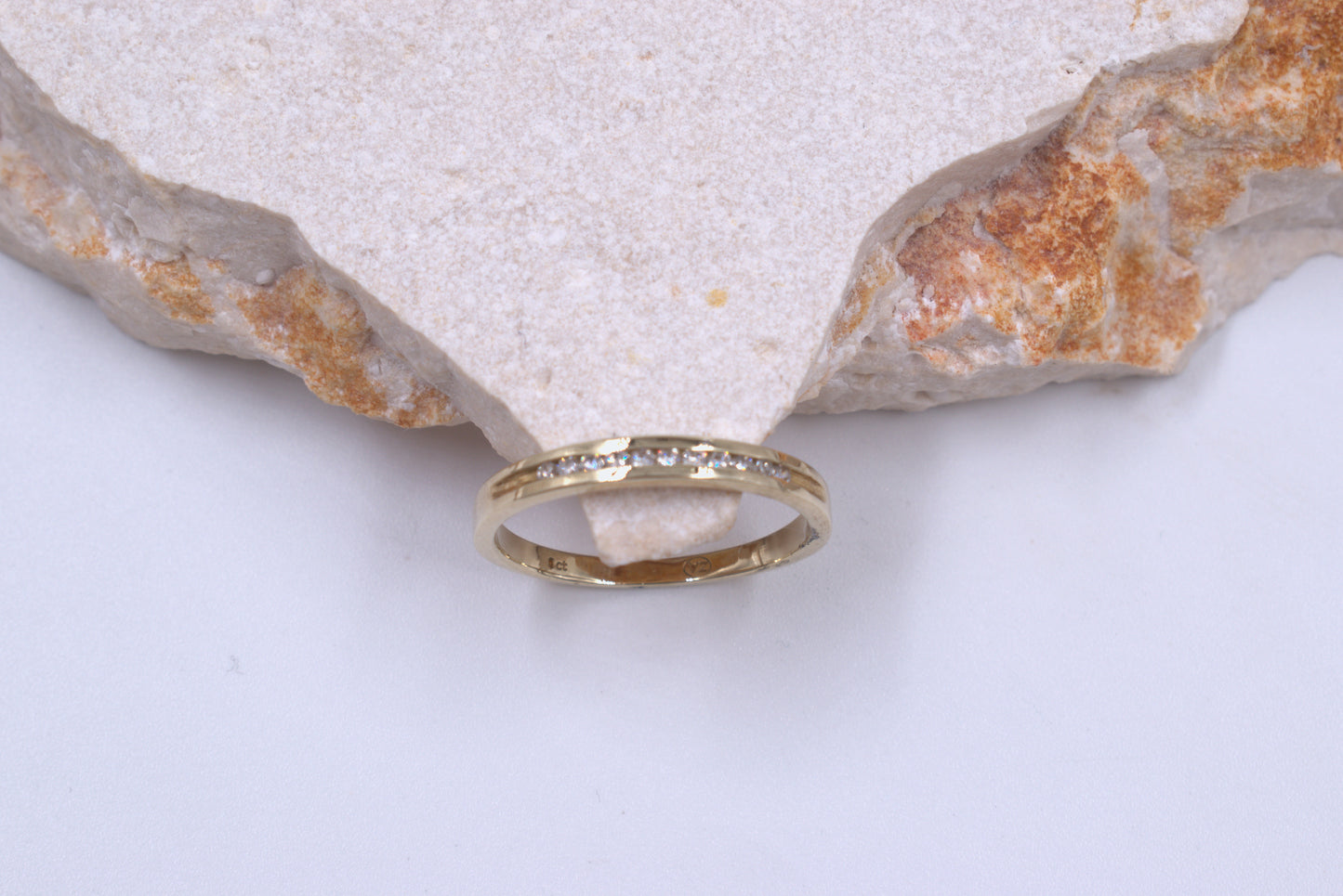9ct Yellow Gold Channel set Diamond Eternity ring
