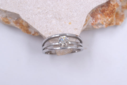 9ct White Gold tension set Diamond Ring