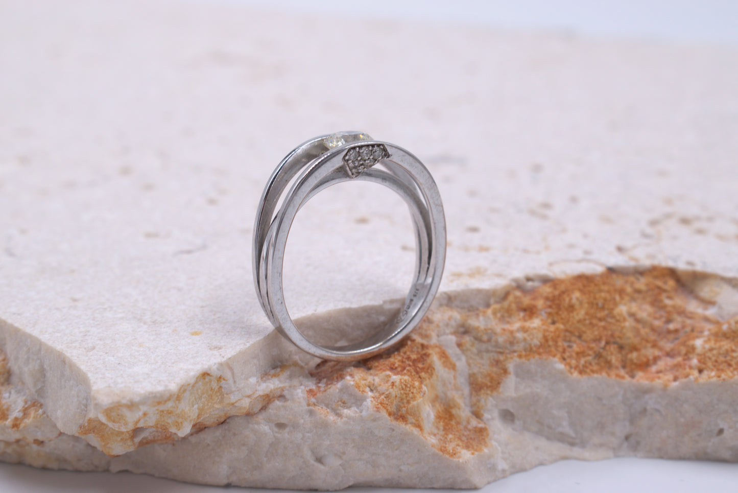 9ct White Gold tension set Diamond Ring