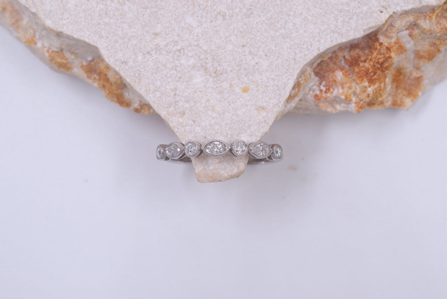 18ct White Gold Marquise and Round Diamond Eternity ring