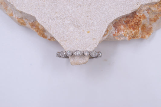 18ct White Gold Marquise and Round Diamond Eternity ring