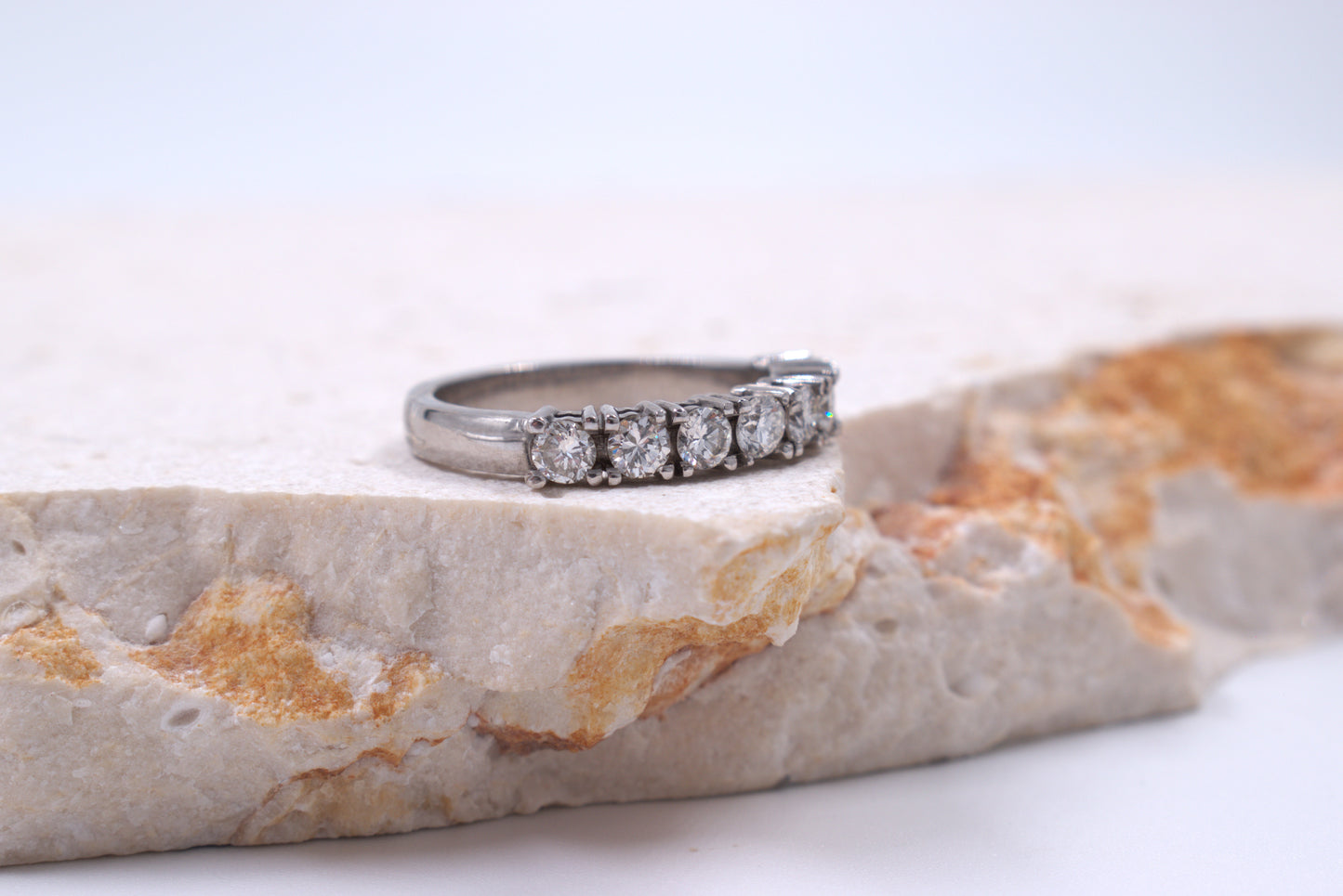 9ct White Gold Chunky Claw-set Diamond Eternity Ring