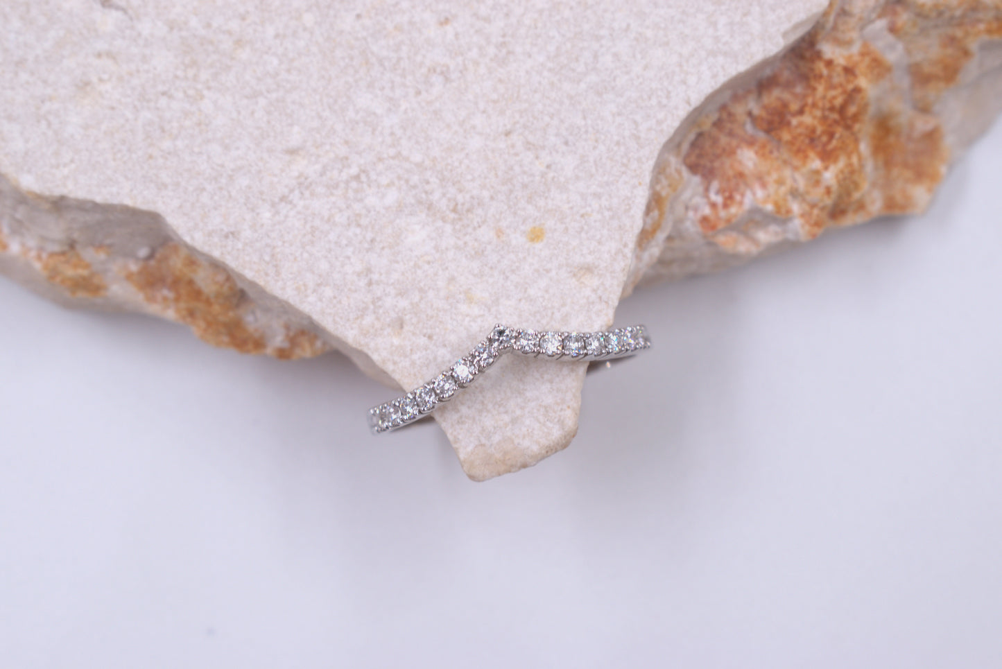 18ct White Gold Diamond V-shape Eternity Ring
