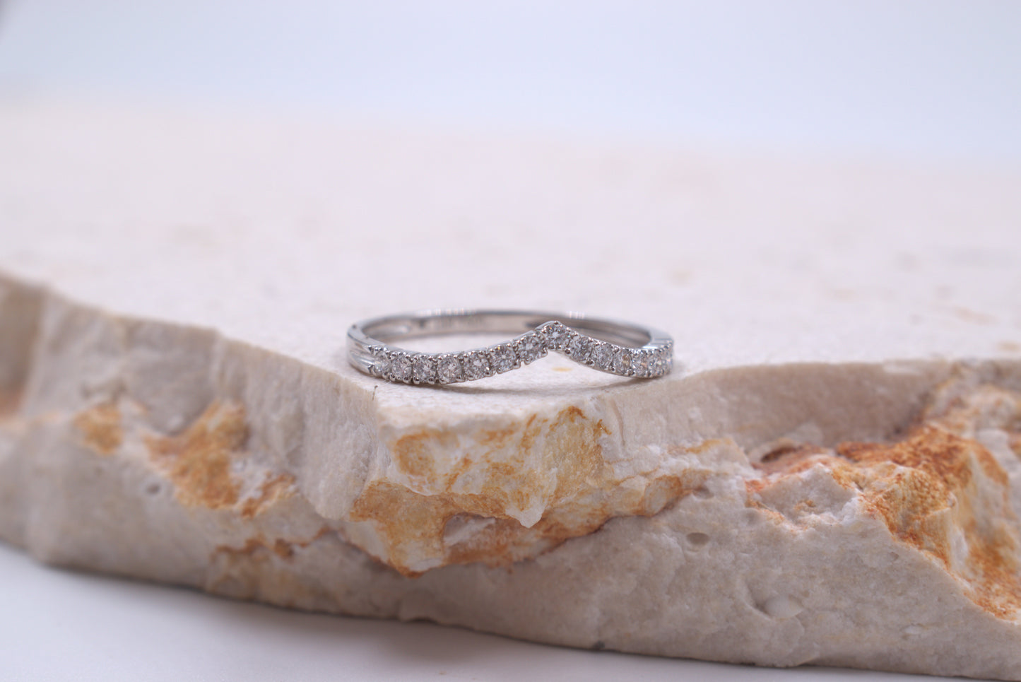 18ct White Gold Diamond V-shape Eternity Ring