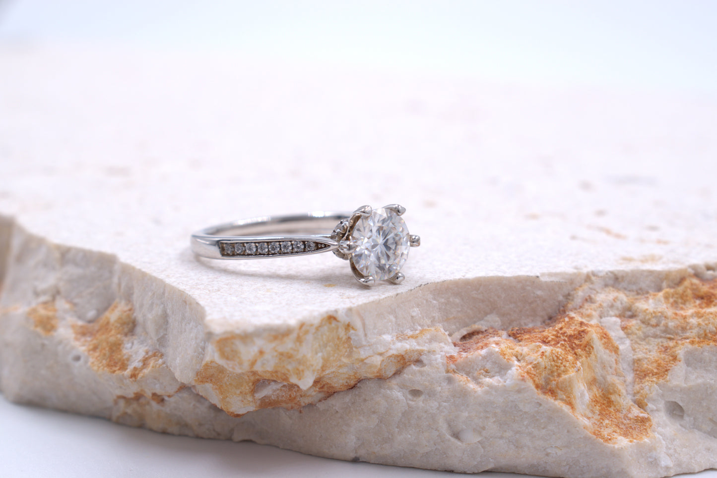 Sterling Silver Round Moissanite