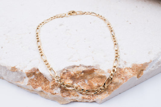 9ct Yellow Gold Figaro Bracelet