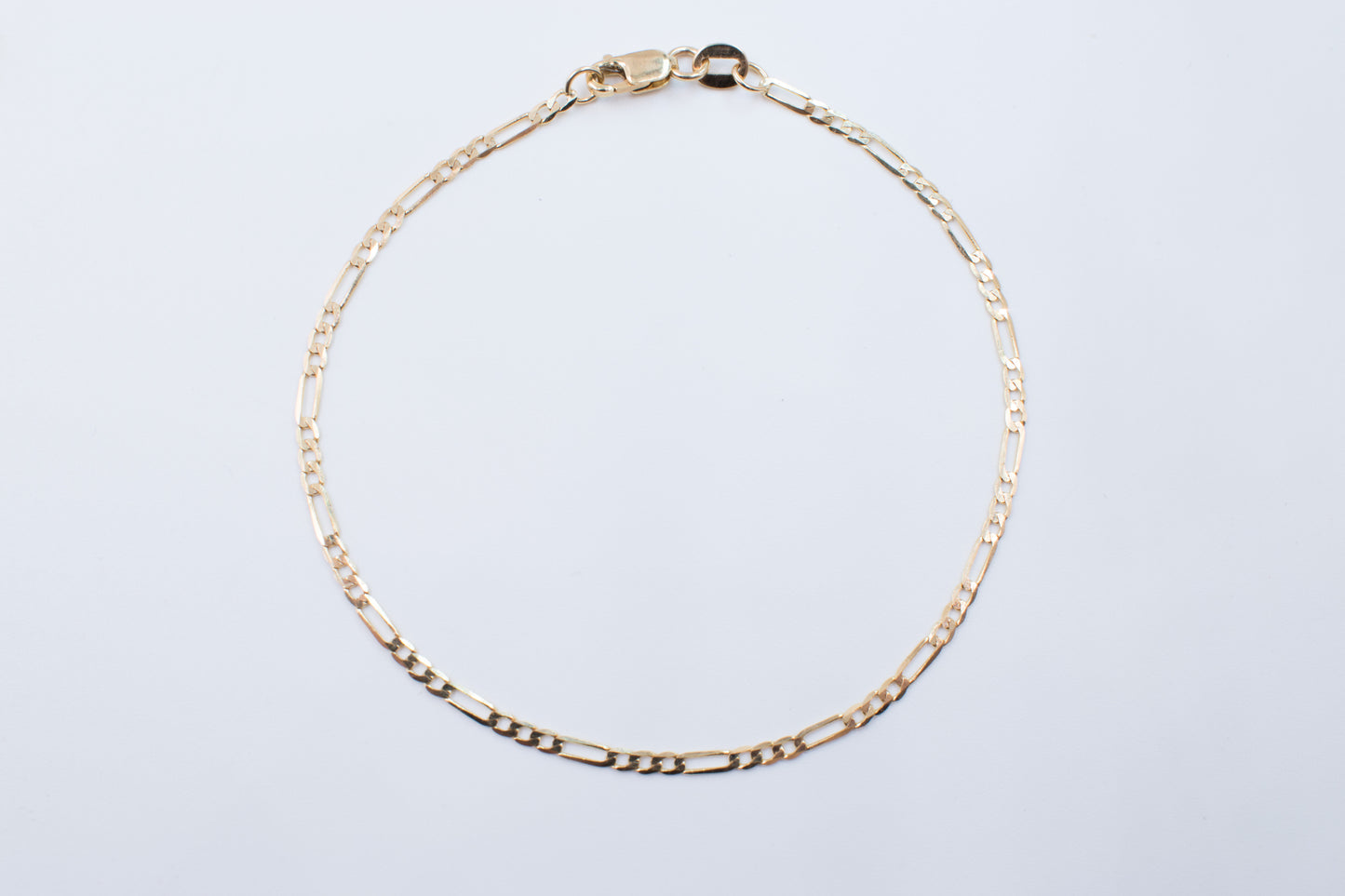 9ct Yellow Gold Fine Figaro Bracelet