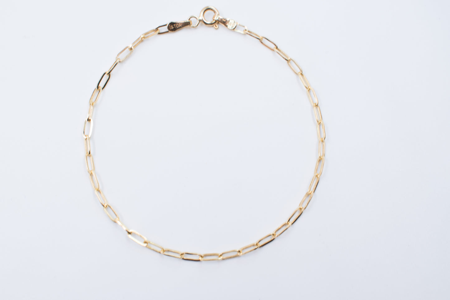 9ct Yellow Gold Paperclip Bracelet