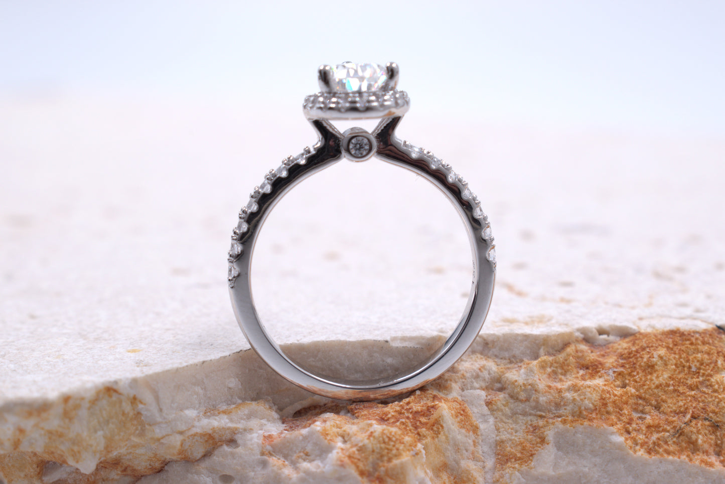 Sterling Silver Pearshape Moissanite Ring