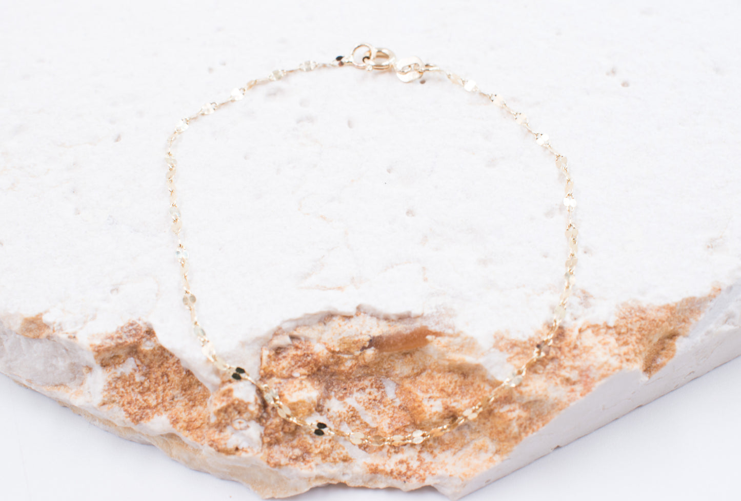 14ct Yellow Gold Interlinking Oval Disc Bracelet