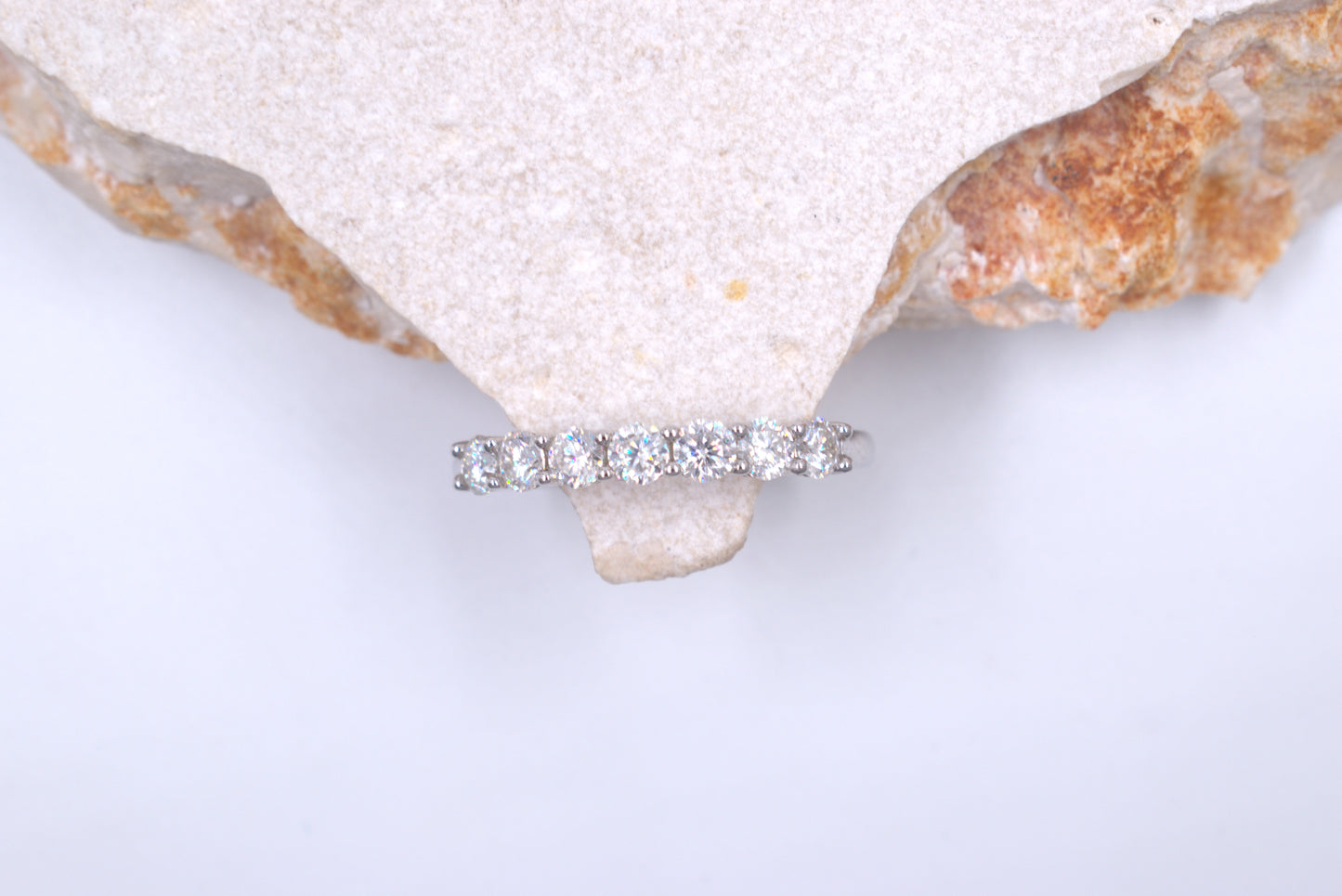 Sterling Silver Claw set Moissanite Eternity ring