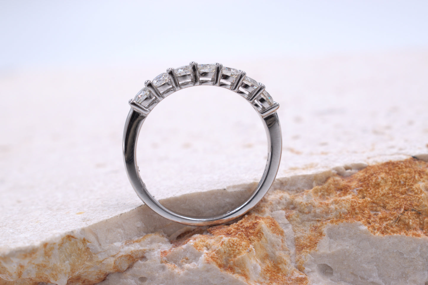 Sterling Silver Claw set Moissanite Eternity ring