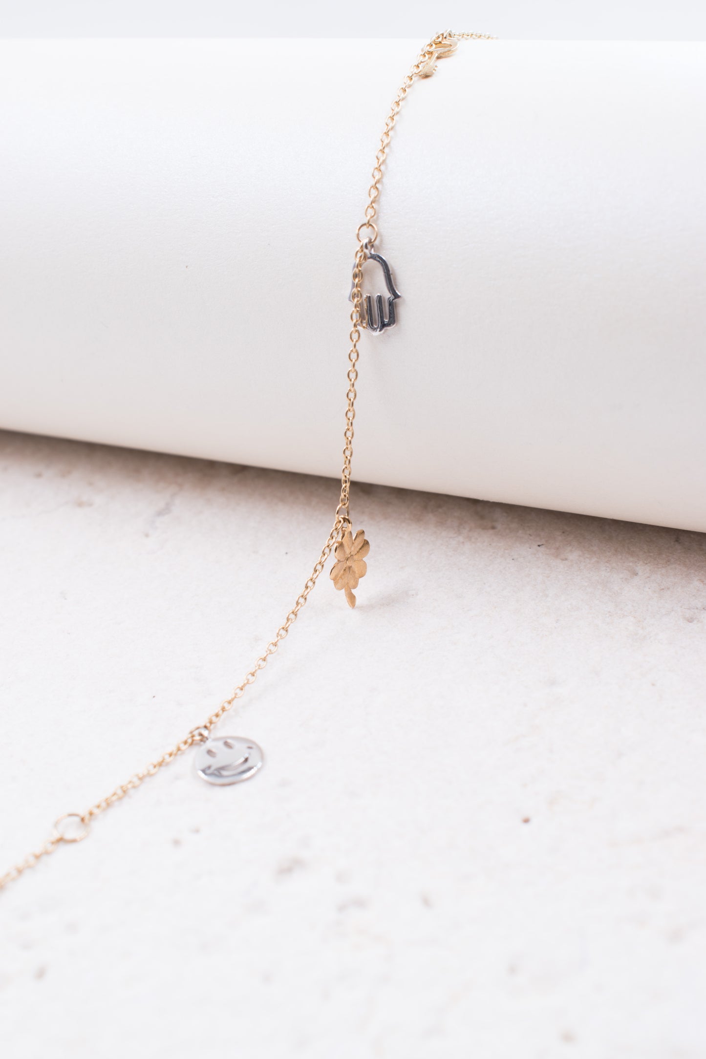 9ct Yellow and White Gold Charm Bracelet
