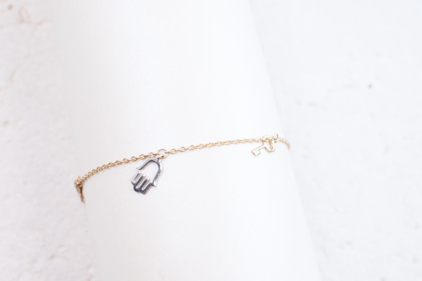 9ct Yellow and White Gold Charm Bracelet