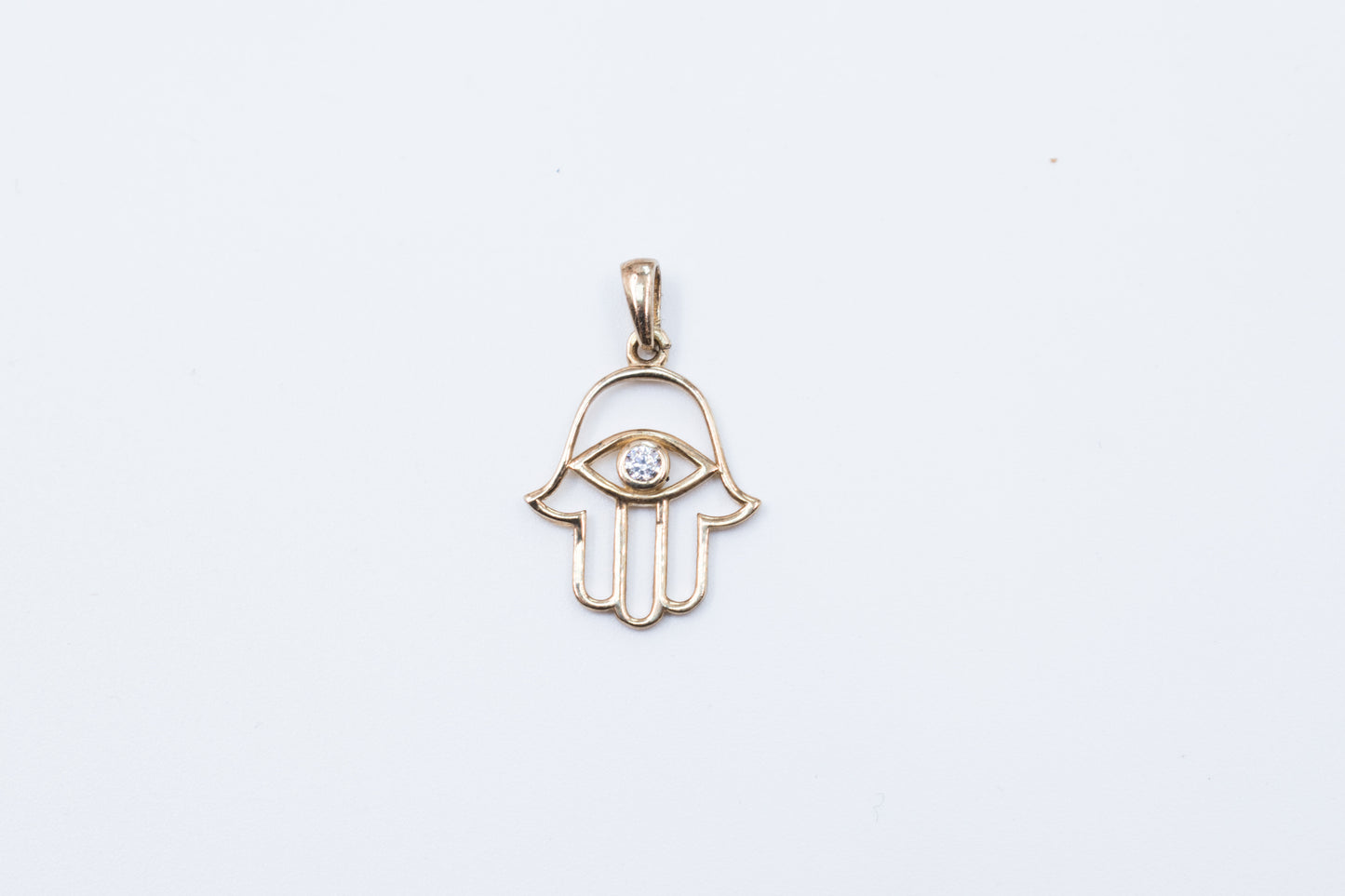 9ct Yellow Gold Cut Out Hamsa Hand Pendant