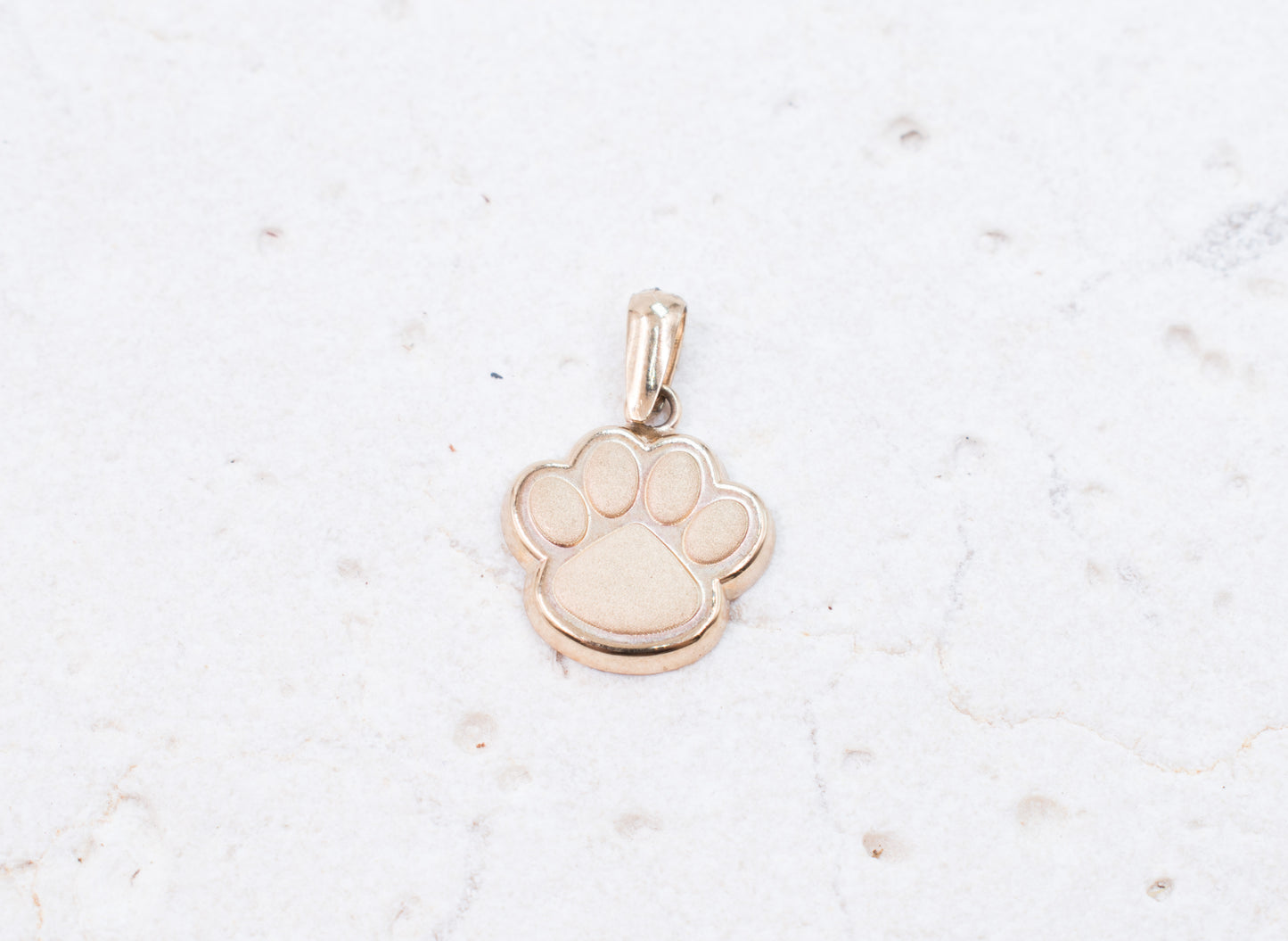9ct Yellow Gold Paw Print Pendant
