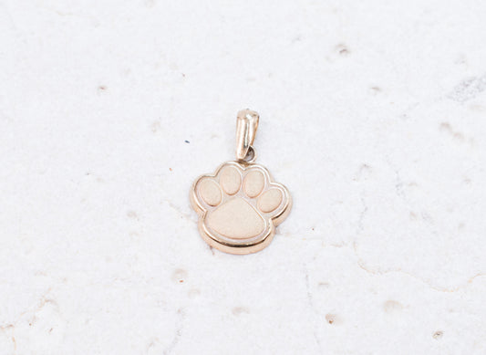 9ct Yellow Gold Paw Print Pendant