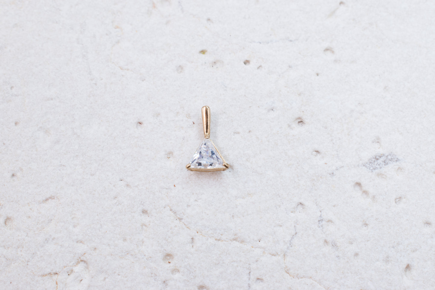 9ct Yellow Gold Triangle shaped Cubic Pendant