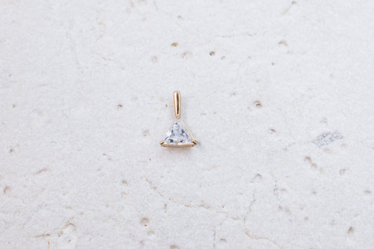 9ct Yellow Gold Triangle shaped Cubic Pendant