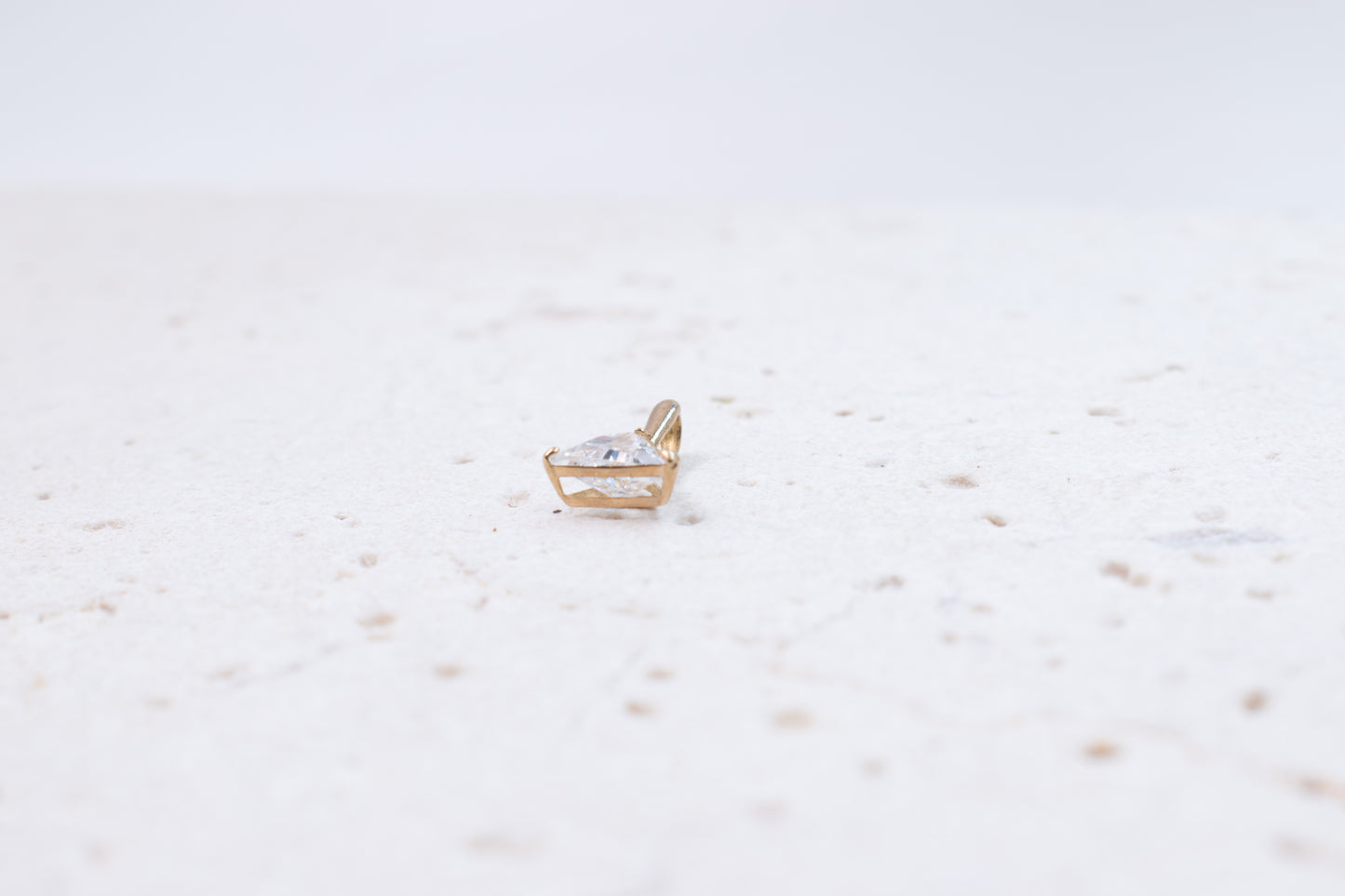 9ct Yellow Gold Triangle shaped Cubic Pendant