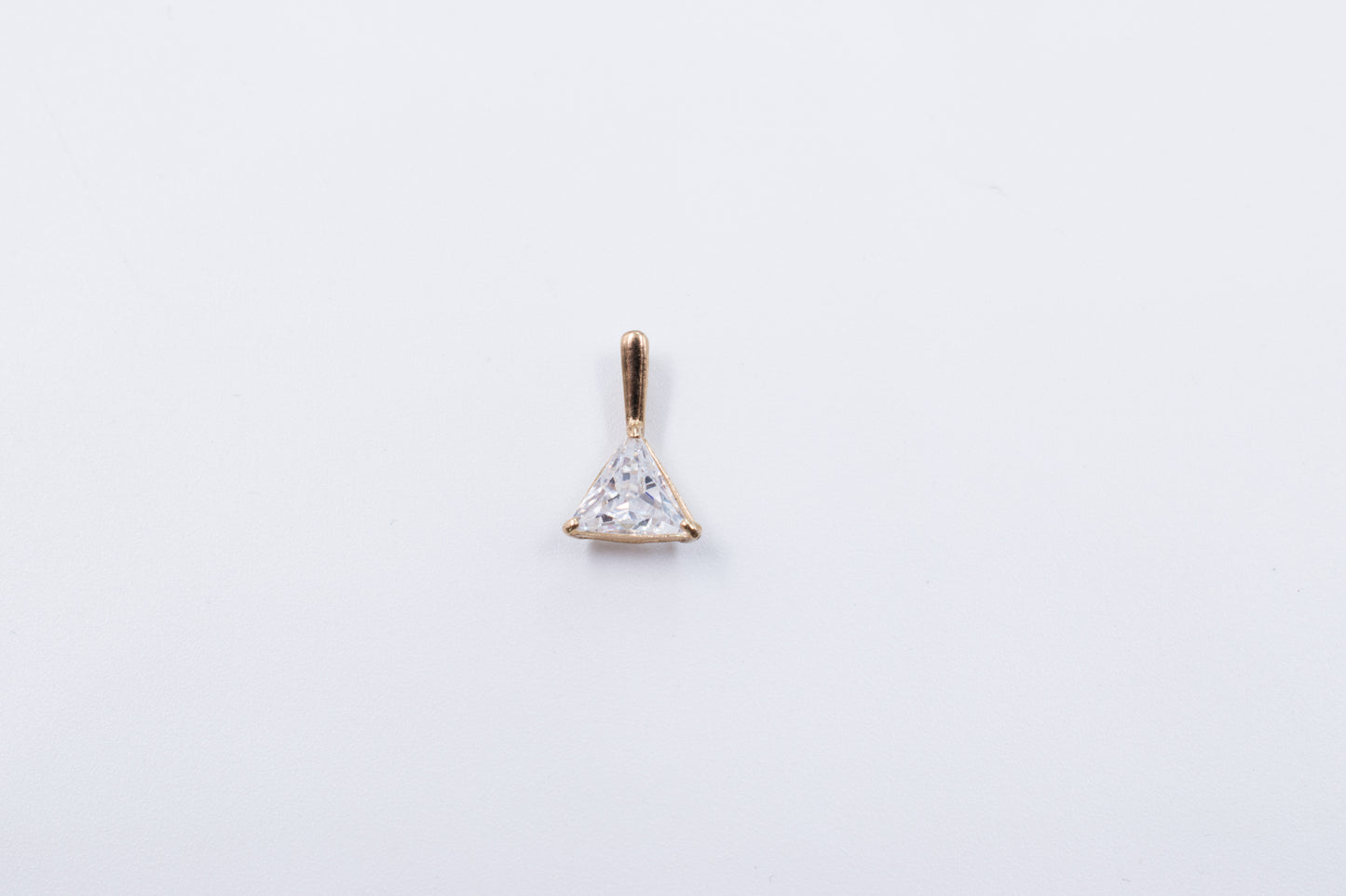 9ct Yellow Gold Triangle shaped Cubic Pendant