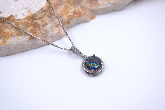 Sterling Silver Mystic Topaz Necklace