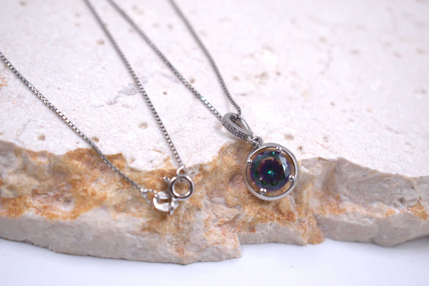 Sterling Silver Mystic Topaz Necklace