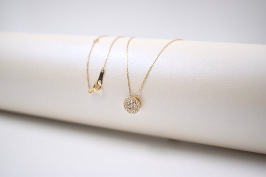 18ct Yellow Gold Illusion set Diamond Slider Necklace