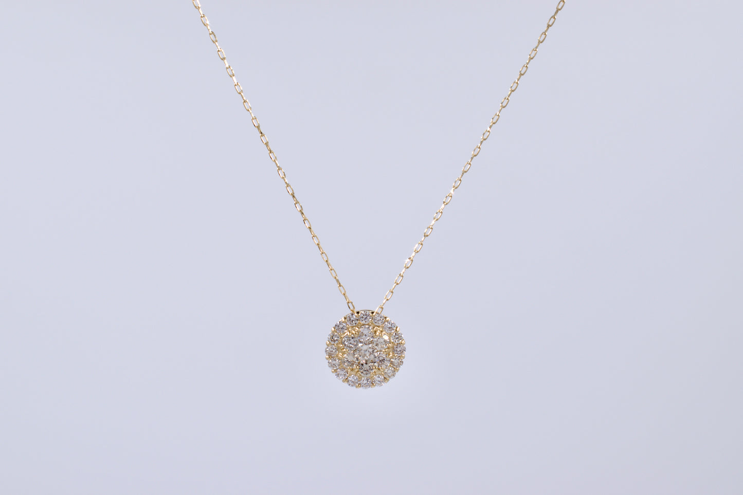 18ct Yellow Gold Illusion set Diamond Slider Necklace