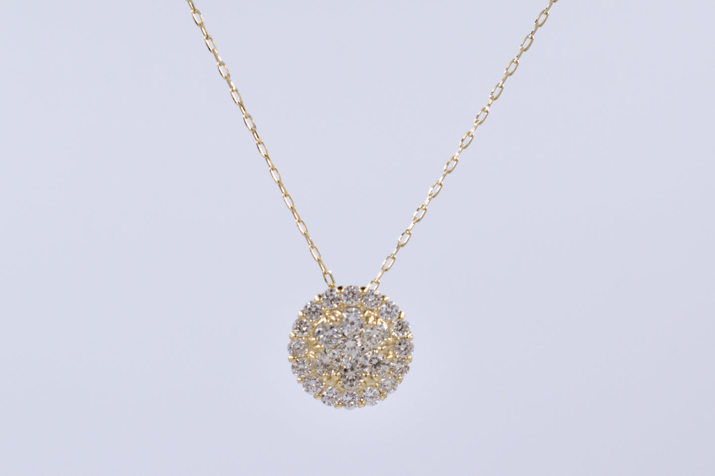 18ct Yellow Gold Illusion set Diamond Slider Necklace