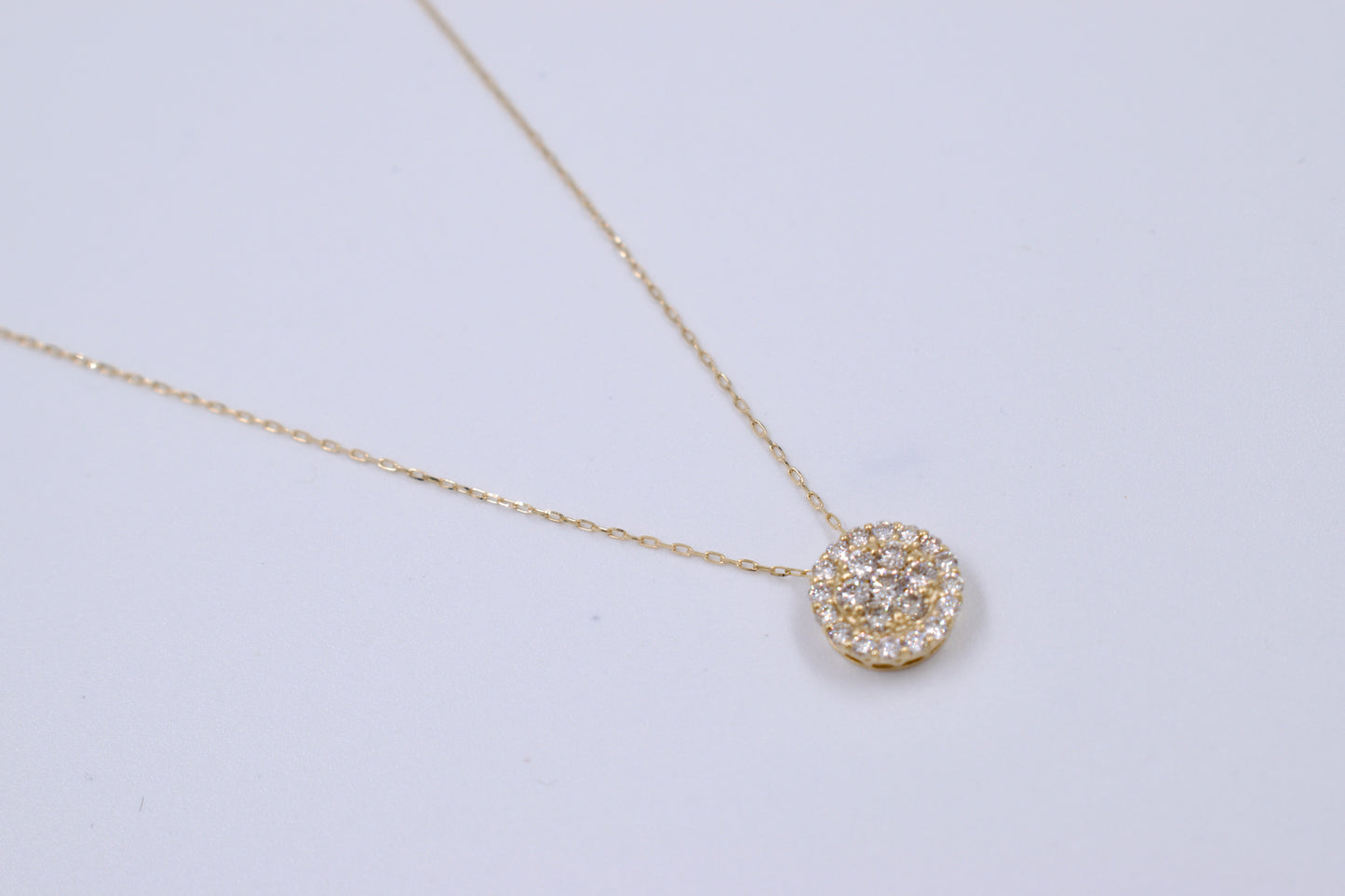18ct Yellow Gold Illusion set Diamond Slider Necklace