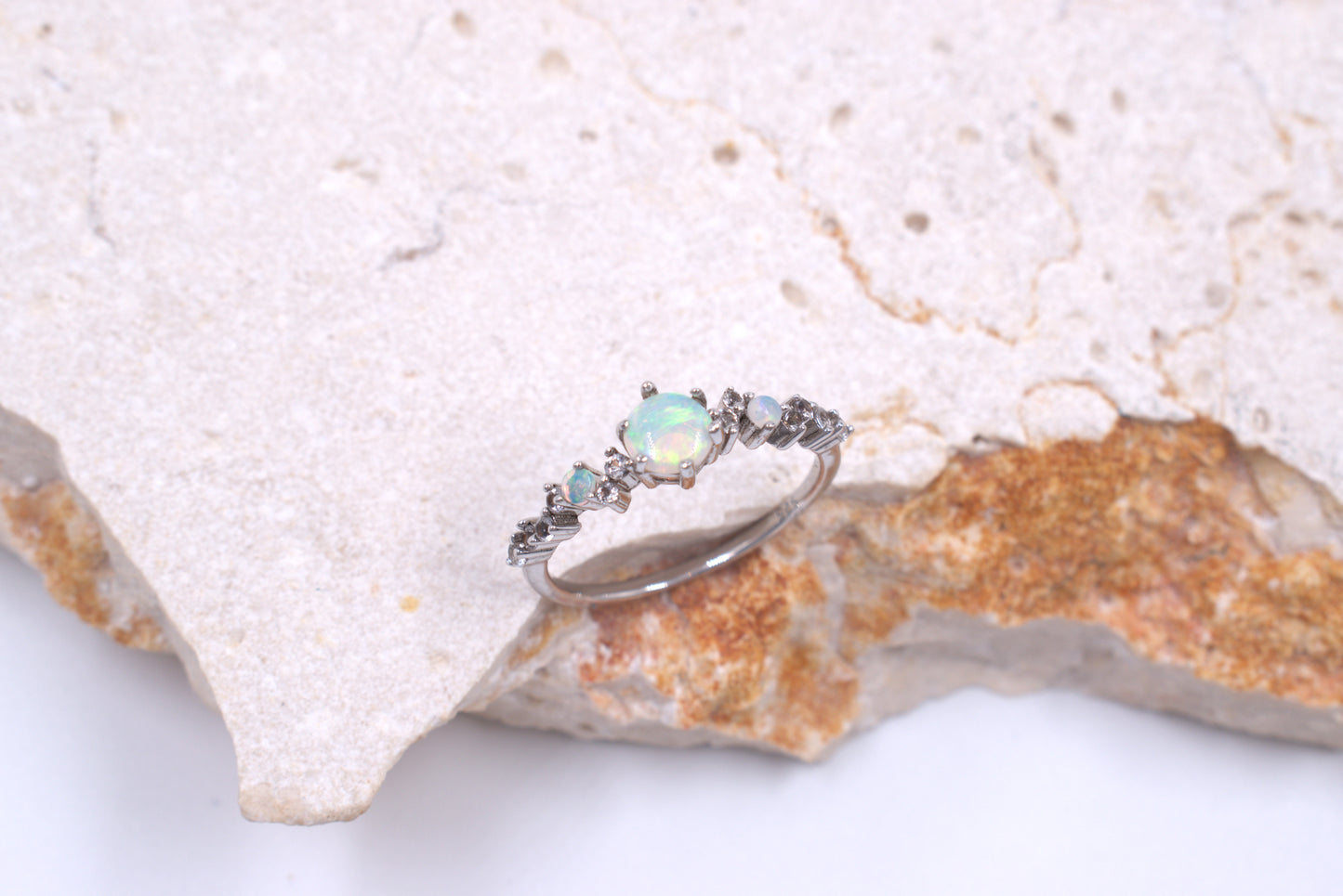 Sterling Silver Australian Opal Ring (October Birthstone)