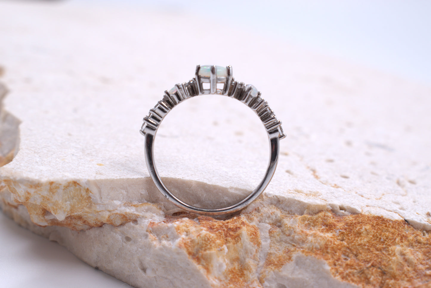 Sterling Silver Australian Opal Ring (October Birthstone)