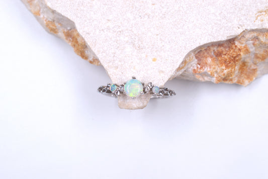 Sterling Silver Australian Opal Ring (October Birthstone)