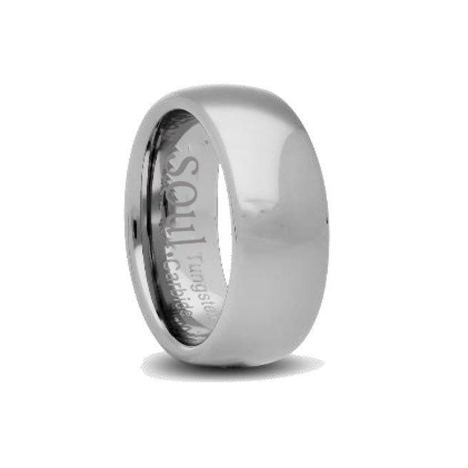 Grey polished tungsten ring